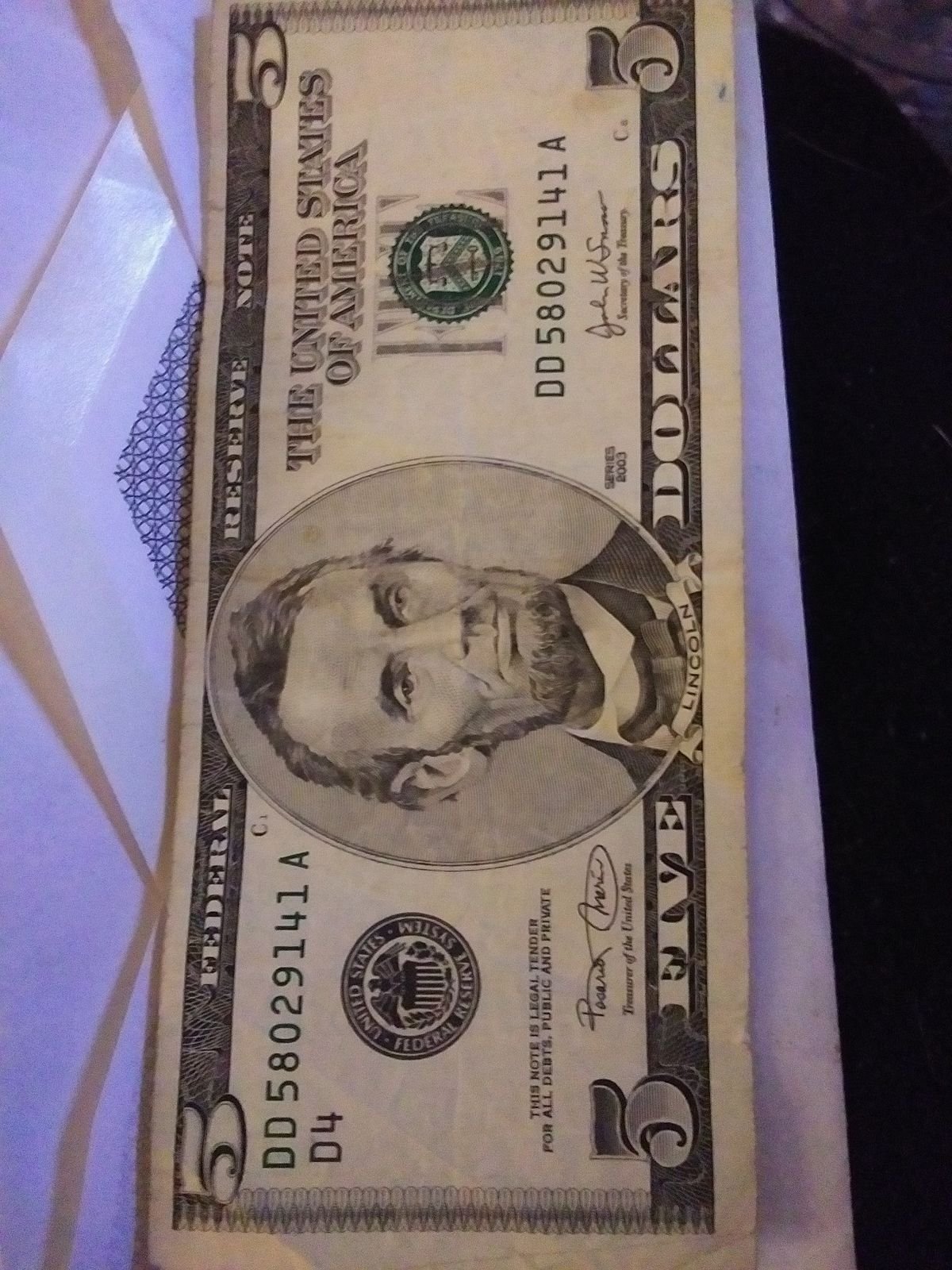 5 USD BILLS